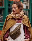 Gürteltasche mit Leopardenmuster oliv-schwarz