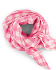Musselinschal Vichy rosa-weiss, 70x70 cm