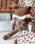 Musselinschal Leopardenmuster natur-braun, 70x70 cm