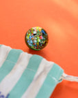 Glücksmurmel im Stoffbeutel mit Stick, mint