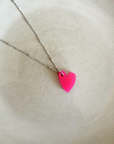Halskette Lume Charms - Herz fuchsia/silber