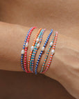 Perlenarmband Mutiara rosa-rot