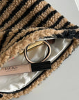 Teddy Tasche, beige-schwarz, 25x5x18 cm