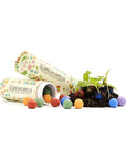 25 bunte Blumenmurmeln in Dose