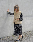 Teddy Weste mit Knöpfen beige, One Size