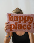 gefülltes Kissen happy place, 20x30 cm