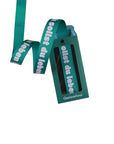 Geschenkband "Hoch sollst du leben" petrol/flieder, 5m