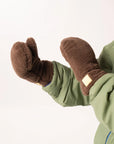 Teddy-Fäustlinge dunkelbraun, One Size