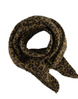 Musselinschal Leopardenmuster oliv-schwarz, 110x110 cm
