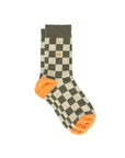 Jungensocken kariert grün-orange