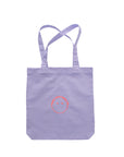 Tragetasche mit Stick Smiley Happy lila, 37x40 cm
