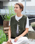 Teddy Weste mit Knöpfen khaki, One Size