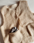 Teddy Weste mit Knöpfen beige, One Size
