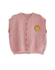 ärmellose Strickweste mit Smiley rosa, One Size