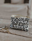 Geldbörse mit Leopardenmuster natur-schwarz, 10x15 cm
