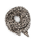 Musselinschal Leopardenmuster natur-schwarz, 110x110 cm