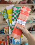 Seidenpapier gemustert grün-rosa