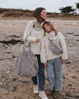 Tasche mit Leopardenmuster natur-schwarz, 50x34x62