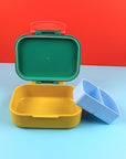 Lunchbox Smile grün/ocker/hellblau