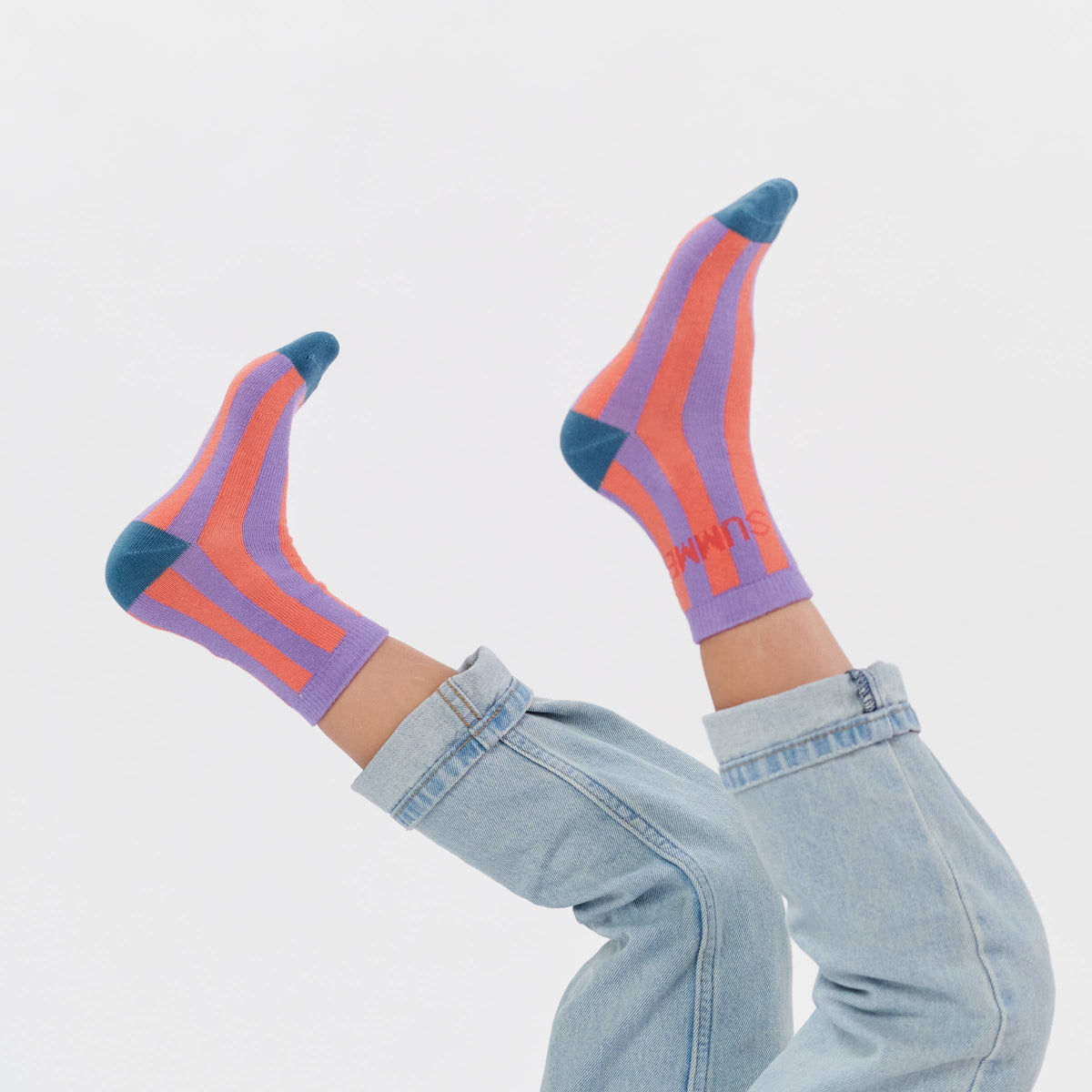 Mädchensocken gestreift Summer