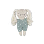 Babyrassel Hase wollweiss-puderblau, ca. 11 cm
