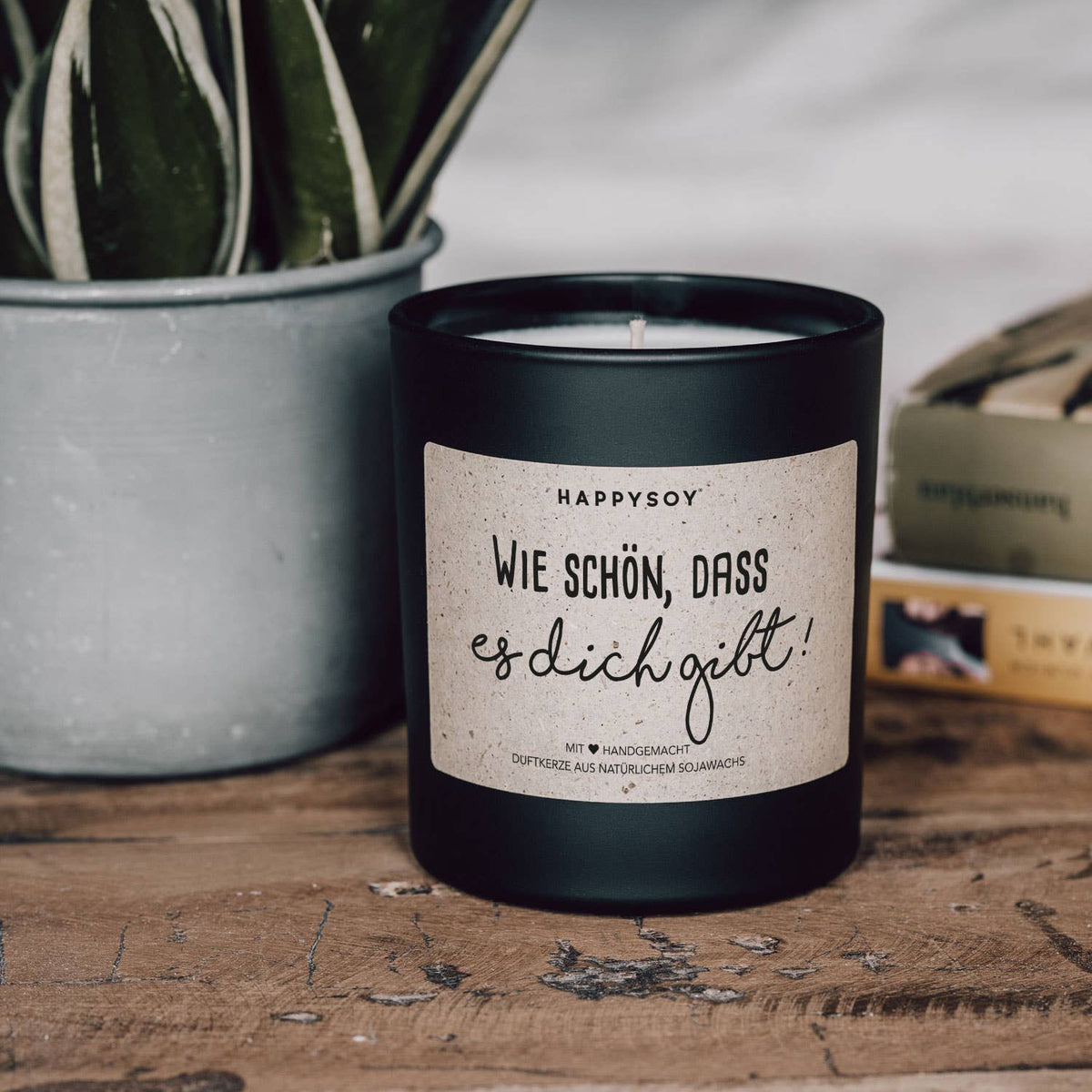 Duftkerze - wie schön, dass es dich gibt, 8x9 cm