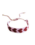 Herzgewebtes Armband - lila-bordeaux