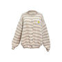 Strickjacke gestreift rohweiss/beige, One Size