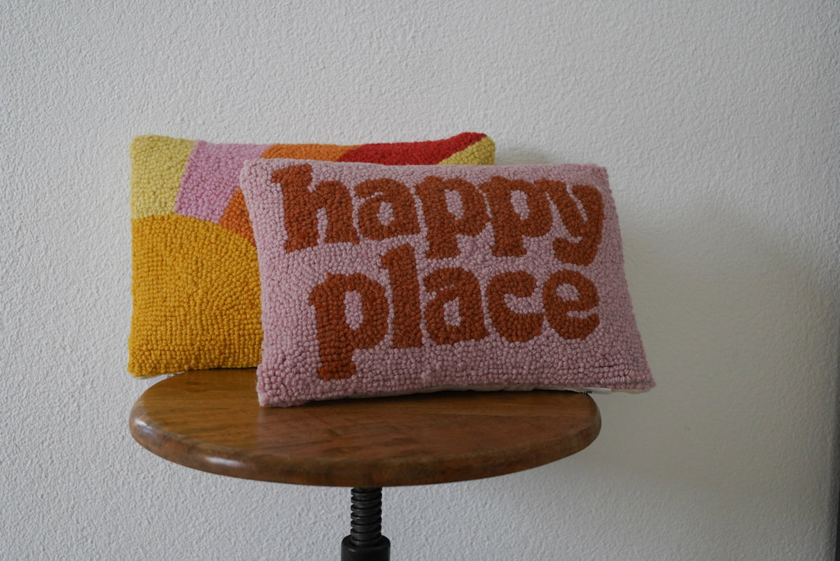 gefülltes Kissen happy place, 20x30 cm