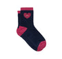 Damensocken Herzchen marineblau-rot, One Size 36-40