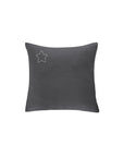 Musselin Kissenbezug Hilla mit Stick Stern anthrazit/ecru, 50x50 cm