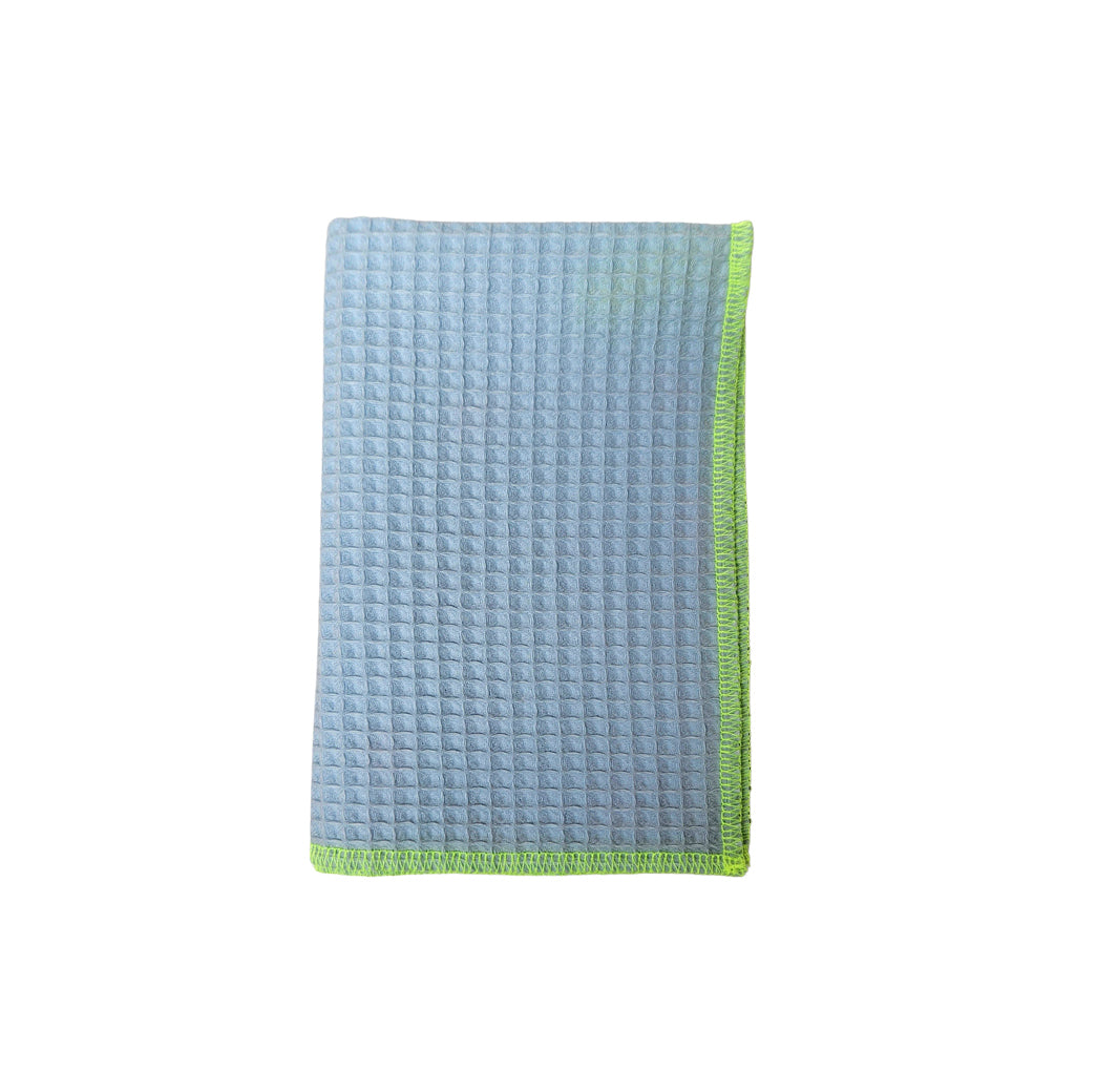 Geschirrtuch Waffelpiqué hellblau-neon gelb, 40x60 cm