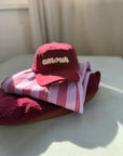 Hose gestreift rosa-lila mit weitem Bein