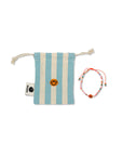 Perlenarmband Smile mit Säckchen, orange-rosa