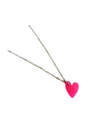 Halskette Lume Charms - Herz fuchsia/silber