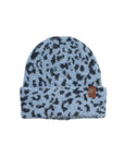 Mütze mit Leopardenmuster, blau-schwarz