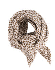 Musselinschal Leopardenmuster natur-braun, 70x70 cm