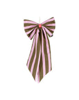 Schleife breit gestreift, olive/rosa