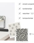 Schwammtuch Smileys beige-schwarz