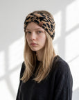 Stirnband Leopardenmuster taupe