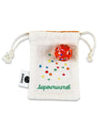 Supermurmel im Stoffbeutel mit Stick, orange