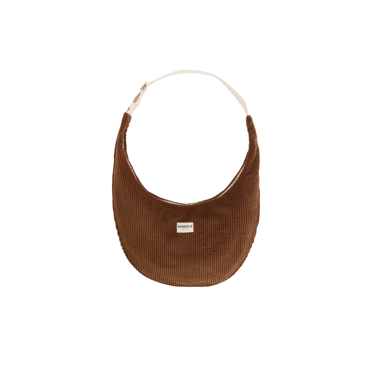 Schultertasche aus Velours/Cord camel, 43x25 cm