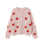 Cardigan gepunktet rosa-rot, One Size