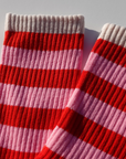 Socken Streifen rosa-rot, One Size 40-45
