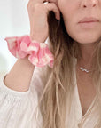 Haargummi Vichy-Print neonrosa