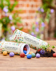 25 bunte Blumenmurmeln in Dose