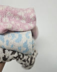 Strickjacke Leopardenmuster rohweiss/rosa One Size