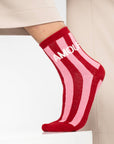 Damensocken AMOUR gestreift rot/rosa, One Size 36-40
