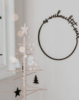 Holzkranz es weihnachtet sehr, schwarz, Ø ca. 31 cm