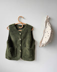 Teddy Weste mit Knöpfen khaki, One Size